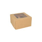 The PAPSTAR 25 cupcake box square 10 cm with PLA viewing window from PAPSTAR GmbH is biodegradable and is presented on a white background.