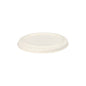 A round, white lid made of sugarcane by PAPSTAR GmbH, suitable for soup cups. Product name: PAPSTAR 50 lid for soup cups, sugarcane "pure" white.