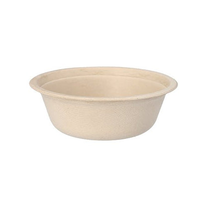 The PAPSTAR GmbH "pure" bowls made of sugarcane (12 pieces) are beige, round, and biodegradable. Made from eco-friendly sugarcane – a sustainable choice for disposable bowls.