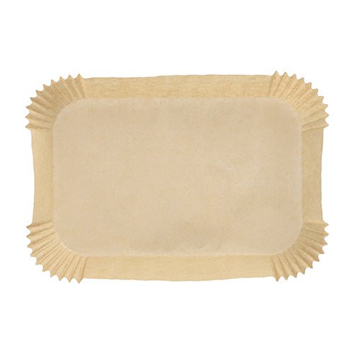 The 100 baking papers for square air fryers from PAPSTAR GmbH are rectangular, unbleached, non-stick baking papers with wavy edges - ideal for air fryers.