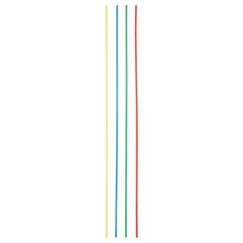 Four PAPSTAR Maxi Paper Straws (Ø 6 mm, 80 cm), color assorted, by PAPSTAR GmbH are depicted vertically side by side on a white background.