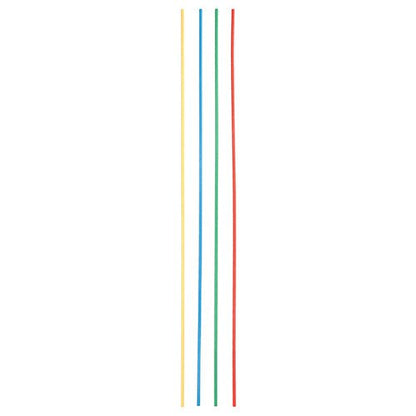 Four PAPSTAR Maxi Paper Straws (Ø 6 mm, 80 cm), color assorted, by PAPSTAR GmbH are depicted vertically side by side on a white background.