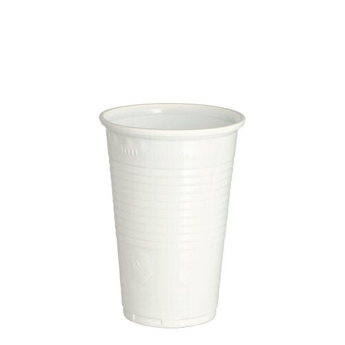 A white Starpak 100 drinking cup (PP, 0.2 L, Ø 7.03 cm, 9.9 cm) stands upright against a white background—practical for everyday use. Packaging: Film pack of 100.
