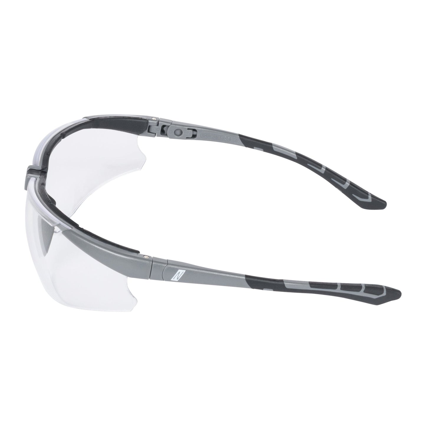 NITRAS VISION PROTECT PREMIUM, temple glasses, transparent / gray, ISO 16321-1 plastic | Pack (12 pieces)