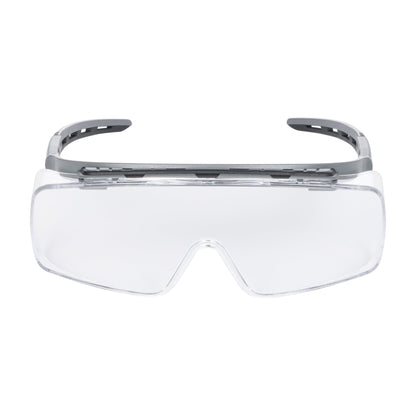 NITRAS VISION PROTECT PREMIUM, temple glasses, transparent / gray, ISO 16321-1 plastic | Pack (10 pieces)