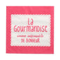 These PAPSTAR 20 napkins (33x33 cm, 3-ply, colorful) of the PAPSTAR GmbH are adorned with a pink-white wave border and the French phrase "La Gourmandise, source inépuisable de bonheur" - a lively touch for any occasion.