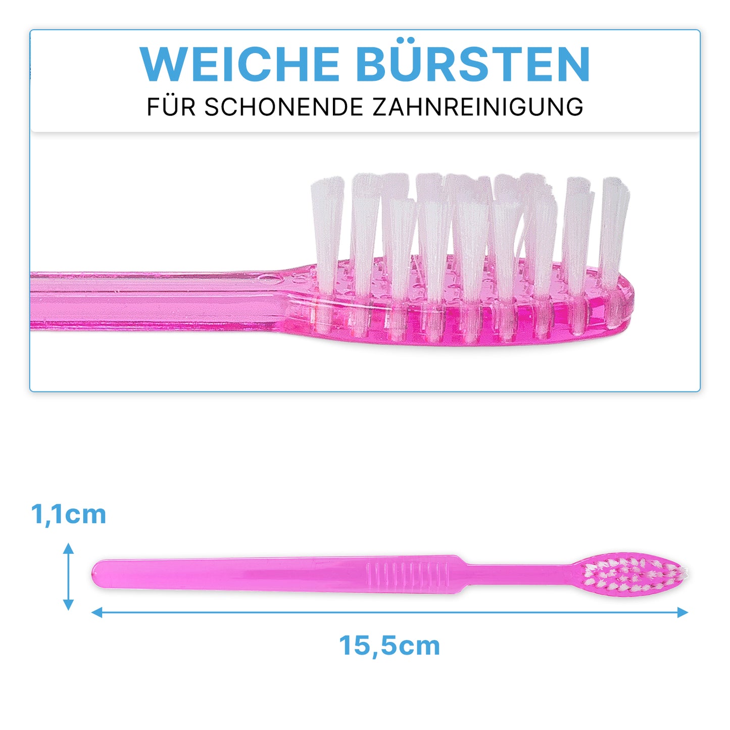 The ARNOMED disposable toothbrush with toothpaste from ARNOWA GmbH (15.5 x 1.1 cm) offers soft bristles for gentle tooth cleaning. Ideal as a dental product, available in the box with 100 pieces.