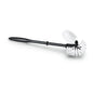 The Nölle Profi Brush toilet brush with edge cleaner made from regranulate, large (1 piece) by Nölle Profi Brush Bürsten- & Pinseltechnik e.K. features a black handle, white bristles, and an angled cleaner for use under the rim.