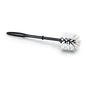 The Nölle Profi Brush toilet brush made from regranulate, black handle with white bristles, by Nölle Profi Brush Bürsten- & Pinseltechnik e.K., is durable, effective, and environmentally friendly. Pictured on a white background.