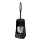 The Nölle Profi Brush toilet set, stand form, unassembled from regranulate (1 piece) by Nölle Profi Brush Bürsten- & Pinseltechnik e.K. features a black holder and a brush with white bristles, perfect for effective toilet cleaning.