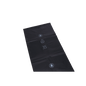 Flat, rectangular DEISS 95076 garbage bags from EMIL DEISS KG (GmbH + Co.) made of sturdy black plastic, printed with white symbols and the number 35, lie on a white background - ideal for commercial disposal.