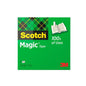 Green packaging of Scotch® Magic™ Invisible Tape from 3M Deutschland GmbH, with argyle pattern, graphic of an open book, text "100s of Uses", 3M logo bottom right and tape size 19 mm x 10 m.