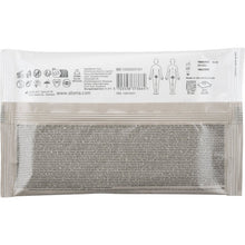 Rear view of the Abena Re-Seller GmbH Perineal gloves pack (4 pieces) shows symbols, product details, instructions, barcode, company information, and diagrams for perineal care. The text is displayed in multiple languages.