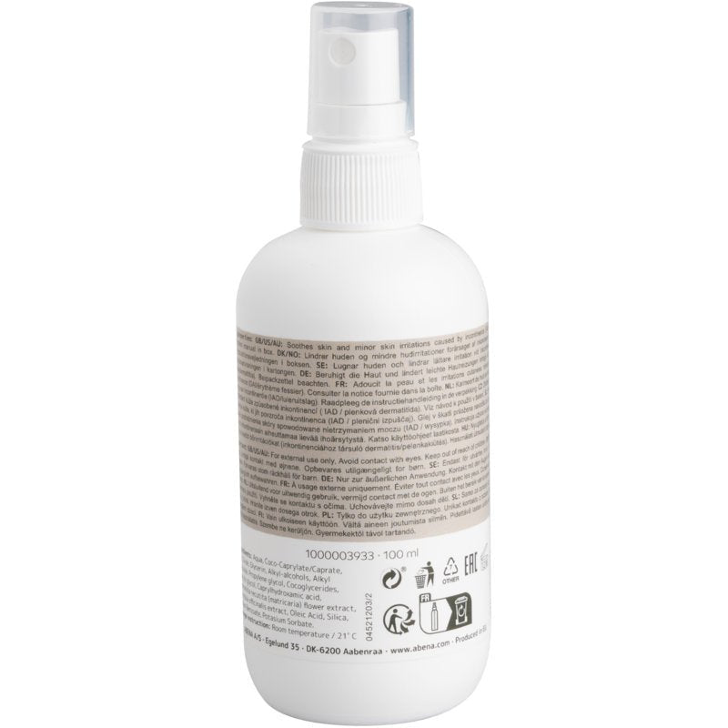 White plastic spray bottle (100 ml) with a transparent cap, labeled "Zinc Spray, 10% Zinc Oxide" from Abena Re-Seller GmbH, for effective corrosion protection on metal surfaces. Sold in cartons of 6 pieces.
