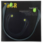 A pair of gray Abena Re-Seller GmbH Thor earmuffs (812010) earplugs with green foam tips rests on multilingual packaging labeled "Package (15 pieces)".