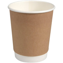 The "Kraft" double-walled coffee mug from Abena Re-Seller GmbH is a simple brown insulated mug with a white interior and base, standing upright on a white background, featuring a simple yet striking design.
