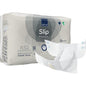 A pack of ABENA Slip Premium from Abena Re-Seller GmbH, size X-Small, with 32 bladder protection slips. A slip is unfolded at the front showing its design for effective incontinence care.