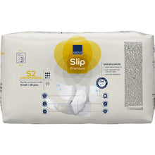 A 28-pack of ABENA Slip Premium from Abena Re-Seller GmbH, small size, in mostly white packaging with yellow and blue accents. Ideal for reliable incontinence care; product information is on the front.