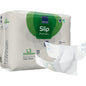 Pictured is a pack of ABENA Slip Premium adult from Abena Re-Seller GmbH, size large, 20 pieces, with white packaging with green and blue details and an unfolded slip beside it.
