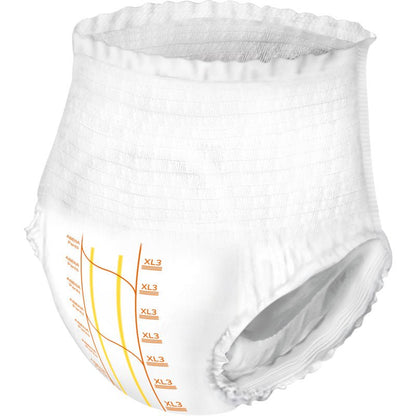 The ABENA Pants Premium XL from Abena Re-Seller GmbH is a white disposable incontinence brief with an elastic waistband, leg openings, orange markings, and "XL3" size labeling—breathable for comfort and reliable protection.