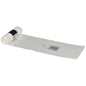 A roll of white plastic bags from Abena Re-Seller GmbH trash bags for Sækko Boy 120 (35 my LLDPE) is partially unrolled on a plain white background, with thin, transparent bags and a black label around the roll.