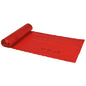 A partially unrolled roll of Abena Re-Seller GmbH trash bags 120 L, 700x1100 mm, 34 my LDPE, Red (roll with 25 bags) shows printed symbols and text on these robust trash bags against a white background.