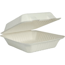 The Bagasse MenuBox (white, 22.3 x 20.1 x 7.7 cm) from Abena Re-Seller GmbH is an eco-friendly disposable box with a hinged lid—ideal for sustainable takeout. The package contains 50 units.