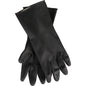 A pair of Thor Black Heavy Duty Household Gloves Latex from Abena Re-Seller GmbH, with textured palms and fingers, are stacked on a white background.