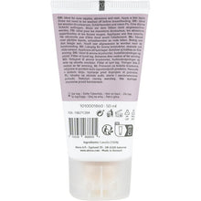 Backside of a 50 ml tube Abena Re-Seller GmbH Repair Cream, 100% Lanolin, unscented; with multilingual text, usage and recycling information, quality symbols, barcode, batch code, ingredients. Made in Denmark. Available in box (6 packs).