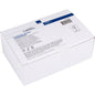 A white cardboard box with the label "Toothpicks, 65 mm, Unpacked, Wood | Pack (1000 pieces)" from Abena Re-Seller GmbH with product information, symbols, and a barcode on a blue and white label.