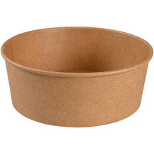 A brown kraft/PE bowl from Abena Re-Seller GmbH, 1,100 ml capacity, 18.7 cm diameter, without a lid and with smooth sides. Packaging unit: 50 pieces. Shown against a white background.