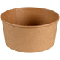 The bowl, 730 ml, ø 14.5 cm from Abena Re-Seller GmbH made of brown Kraft/PE has a smooth surface and a rolled rim. Ideal as a bowl for on the go. Pack of 50 pieces.