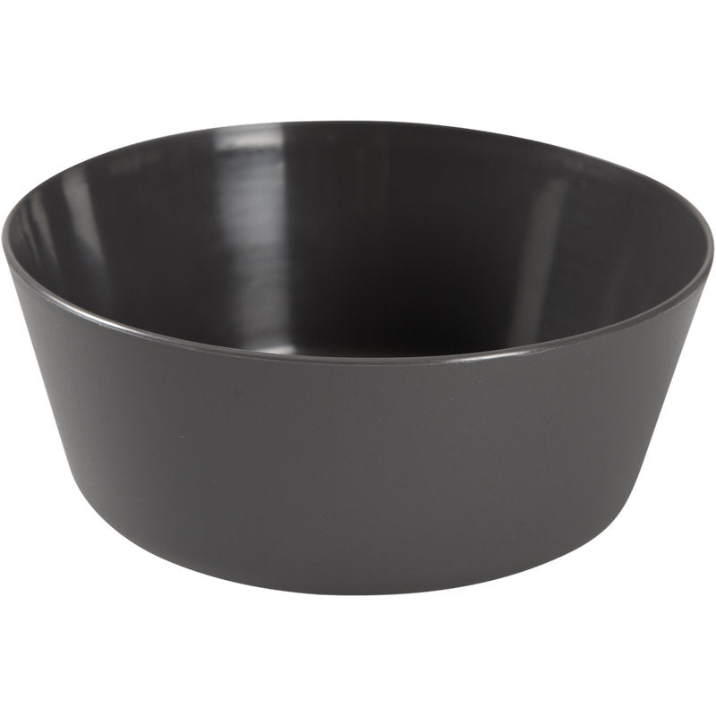A matte, black Abena Re-Seller GmbH reusable bowl (350 ml, PP), pack of 12 pieces, round and smooth, photographed against a white background.