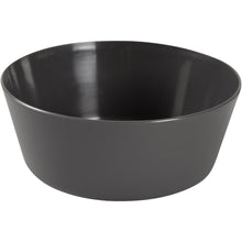 A matte black Abena Re-Seller GmbH reusable bowl (350 ml, PP), pack of 12, round and smooth, photographed against a white background.