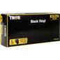 A box of Thor Black Vinyl, Vitrile Blend, powder-free disposable gloves, size L (8-9), 100 pieces from Abena Re-Seller GmbH. The black box with yellow accents shows the key glove information on the front.