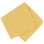 A neatly folded yellow microfiber cloth ENA Standard (40x40 cm) by Abena Re-Seller GmbH, with smooth edges and soft texture, on a white background.