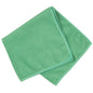 A folded light green microfiber cloth ENA Standard (40x40 cm) by Abena Re-Seller GmbH with neatly stitched edges is presented against a white background.