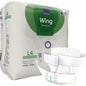 A 15-pack of Abena Re-Seller GmbH ABENA Wing Premium adult diapers, size "L4" (large). A diaper is displayed outside the package, showing its design, closures, and offering protection and comfort.