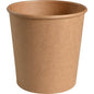 A plain, brown bowl (750 ml, ø 11.5 cm, kraft/PE) from Abena Re-Seller GmbH is shown upright and empty, with a rolled-in rim, against a white background. The disposable bowl comes in a pack of 50 and has no visible branding or markings.