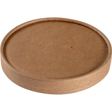 A round, flat, 11.5 cm Kraft/PE cardboard lid from Abena Re-Seller GmbH with two small holes in the center, photographed against a white background. Environmentally friendly and practical. Package: 25 pieces.