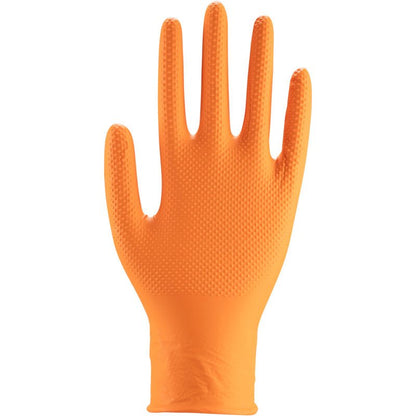 The Thor Power Grip, Orange from Abena Re-Seller GmbH is shown upright with outstretched fingers to present its textured design and use as a hand trainer for grip strength against a white background.