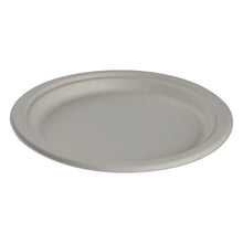The "Teller, Bagasse, White" plate from Abena Re-Seller GmbH is a round, biodegradable plate made from bagasse, featuring a flat rim and an eco-friendly design—shown here against a white background.