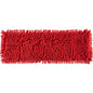 The Abena Re-Seller GmbH microfiber mop ENA Chenille is a rectangular red mop with dense, noodle-like microfiber strands for effective cleaning on a white background.