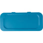 A blue plastic lid with rounded corners and a raised edge, viewed from above. In the middle, it says "ABENA". Lid for Sækko Boy waste container from Abena Re-Seller GmbH, suitable for use in the waste separation system.