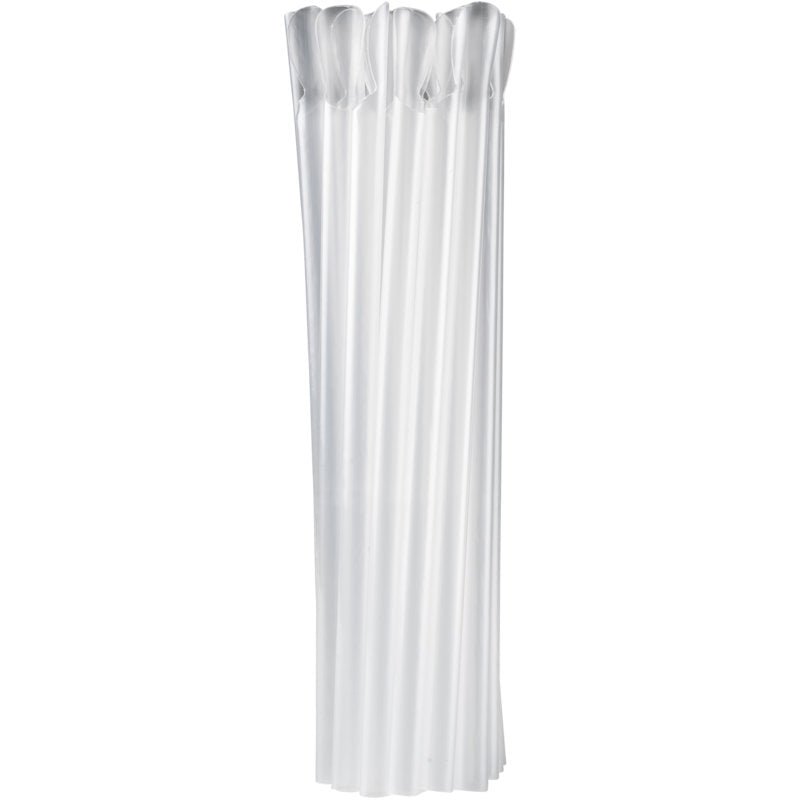 A pack (250 pieces) of transparent, reusable drinking straws with spoons from Abena Re-Seller GmbH, 21 cm long and 8 mm in diameter, made of PP—ideal as an eco-friendly alternative, tightly grouped upright with slightly uneven ends.