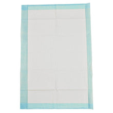 A rectangular Abena disposable pad, 6-ply, 40x60 cm, white with a blue border, lies flat on a neutral background; the surface shows subtle crease lines and a quilted texture. Pack of 25 from Abena Re-Seller GmbH.