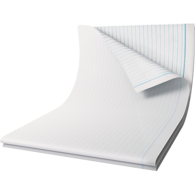A stack of Abena Re-Seller GmbH protective sheets, PE with lamination, 48 threads, 80x170 cm in white shows several sheets with medical protection. The package contains 25 pieces.