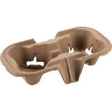 The brown cardboard cup holder from Abena Re-Seller GmbH securely holds two cups thanks to its raised sides and cutouts. Pack of 50—eco-friendly and practical for beverages.