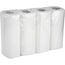 A carton from Abena Re-Seller GmbH contains 8 packs of kitchen rolls, each with four 2-ply white rolls (26 cm x 14 m), absorbent and wrapped in clear foil.