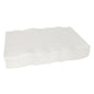 A stack of Abena Re-Seller GmbH disposable washcloths, 3-ply paper, 19x19 cm, white (box with 1800 packs), neatly arranged on a plain white background.